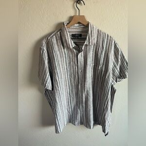Liverpool Men’s Striped Button Down Linen Blend Shirt Size XXL NWT Relax Vacay